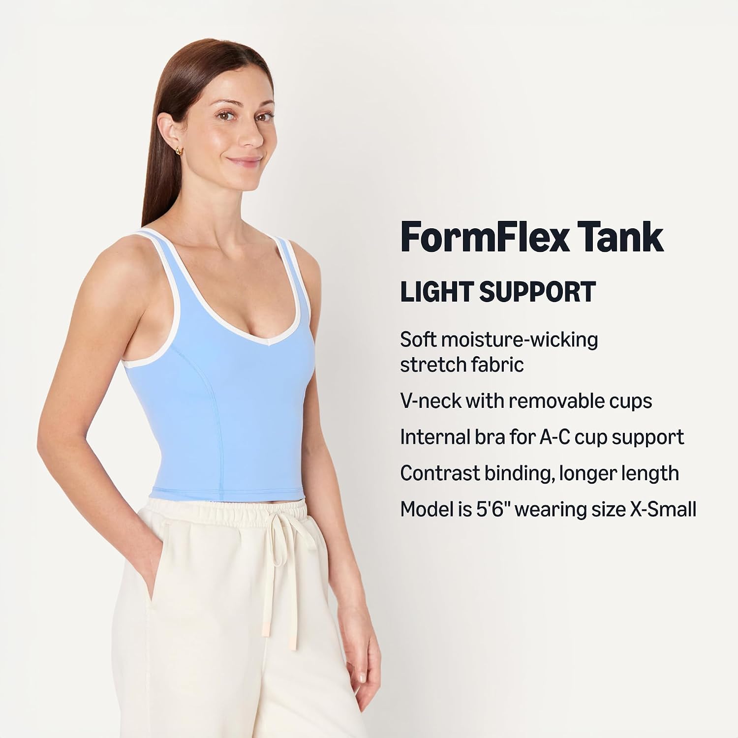 Detalle 2 de Amazon Essentials Women’s Active FormFlex Buttery Soft Light Support Crop Tank with Bra (A–C)