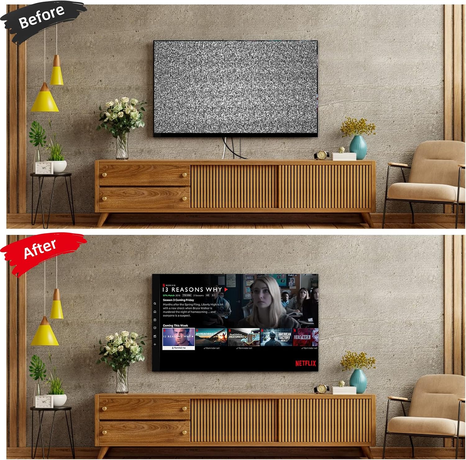 Detalle de TV Wire Hider Kit 12–18mm wall pass-through