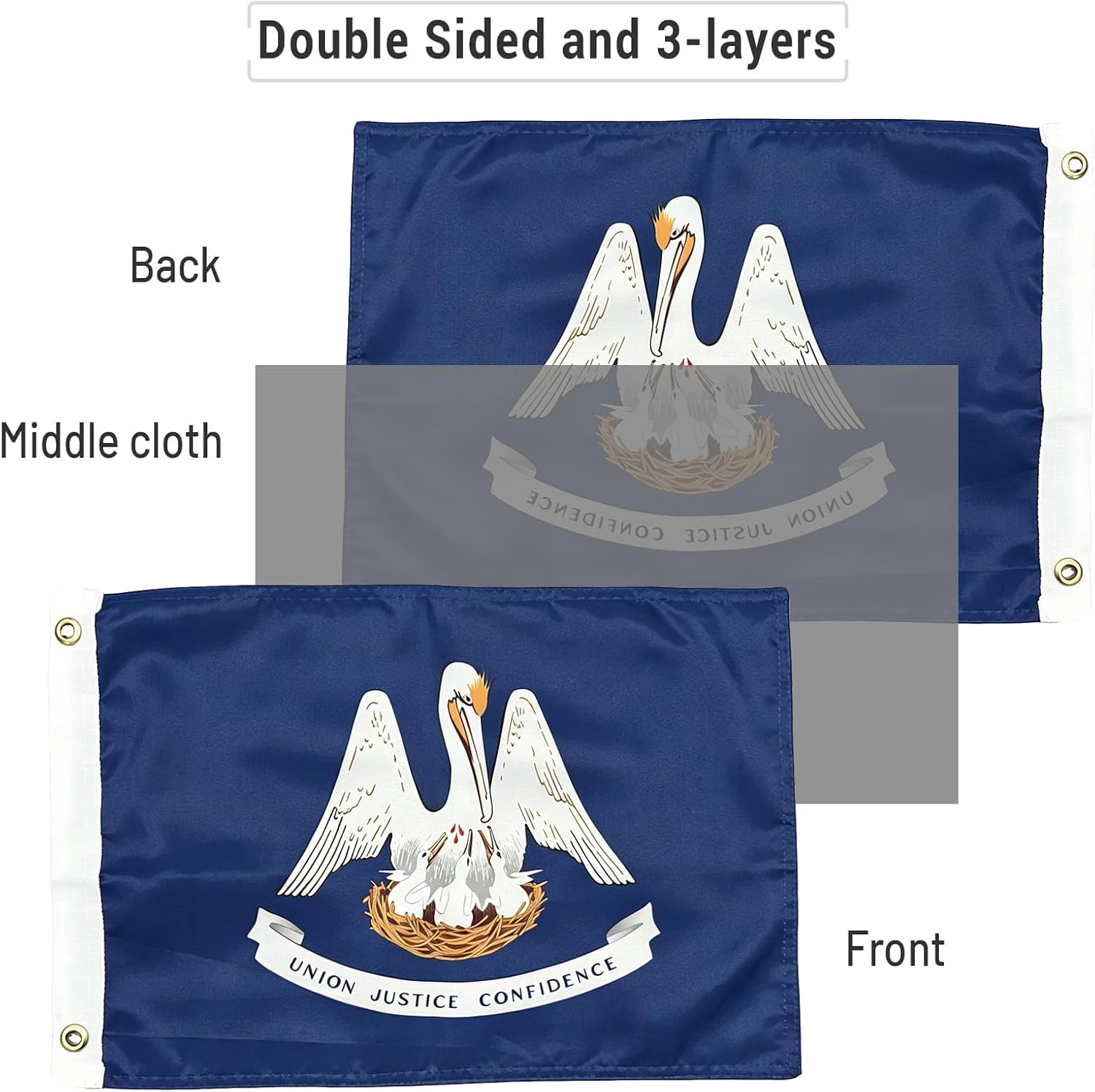Detalle 2 de AMZFLAG Louisiana State Flag, 12 x 18 Inches