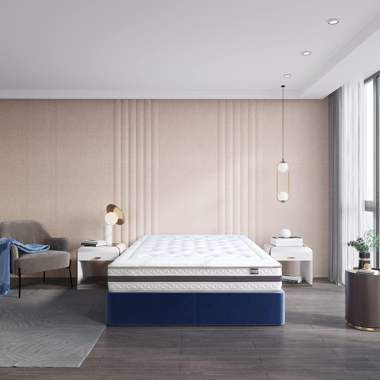 Detalle 2 de KUO Dream Materasso Bio Natur 80x200 cm con trapuntatura in cotone e rinforzo lombare in lattice, spessore 27 cm