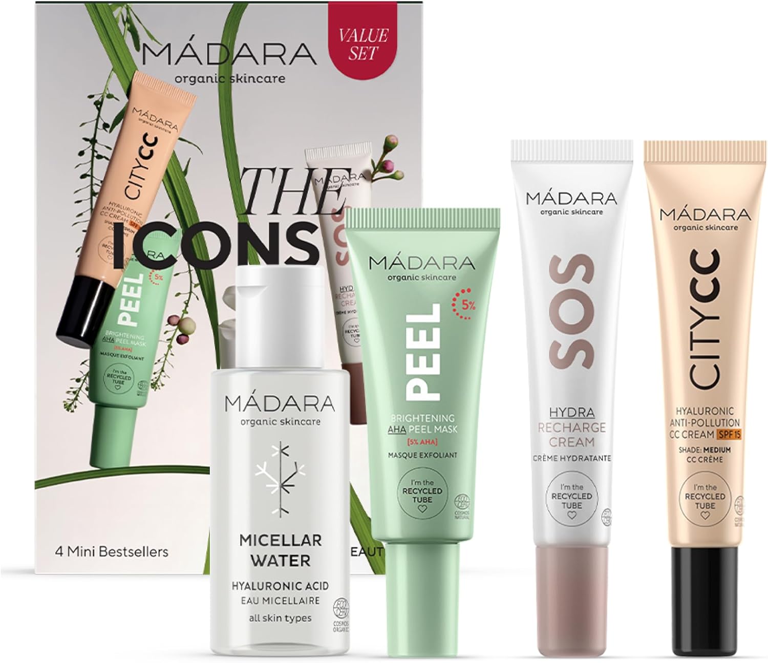 Detalle de MÁDARA Organic Skincare | The Icons with City CC LIGHT Gift Set – LIGHT