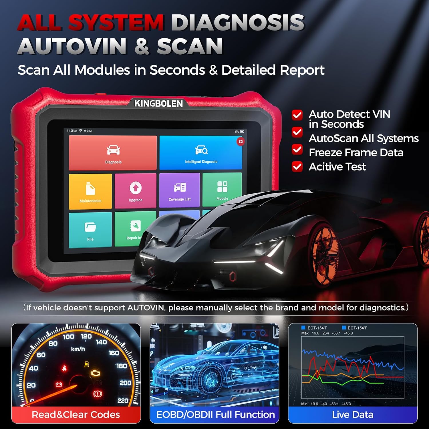 Thumbnail 5 de KINGBOLEN K8 PRO car diagnostic tool 42 resets