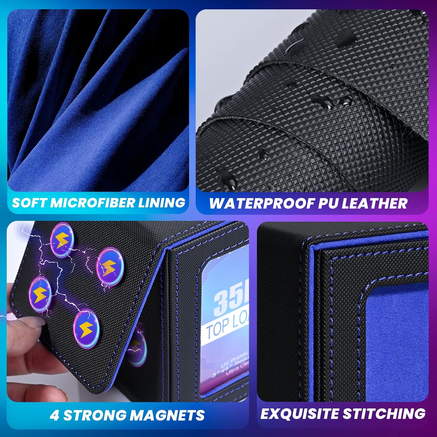 Thumbnail 2 de UAONO Magic Deck Box für MTG Commander-Display – Deck-Case für 100+ Karten mit 2 Trennwänden und Top Loader