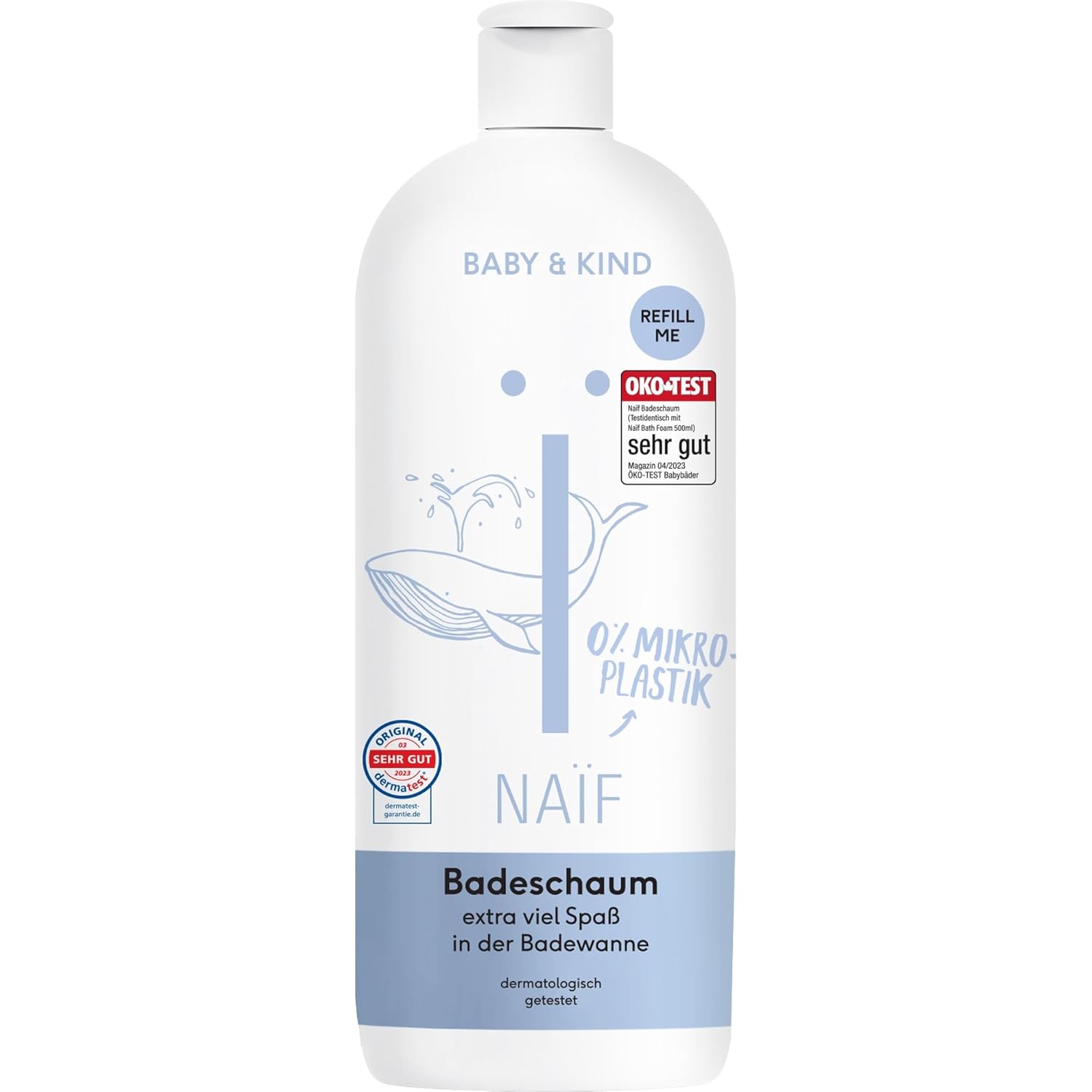 Detalle de Naïf Pflegender Badeschaum für Babys & Kinder – 350 ml mit natürlichen Inhaltsstoffen
