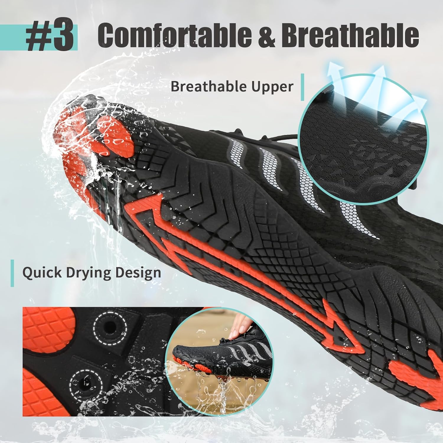 Detalle de Unisex Quick-Drying Barefoot Water Shoes with Elasticated Collar & Adjustable Ankle Buckle