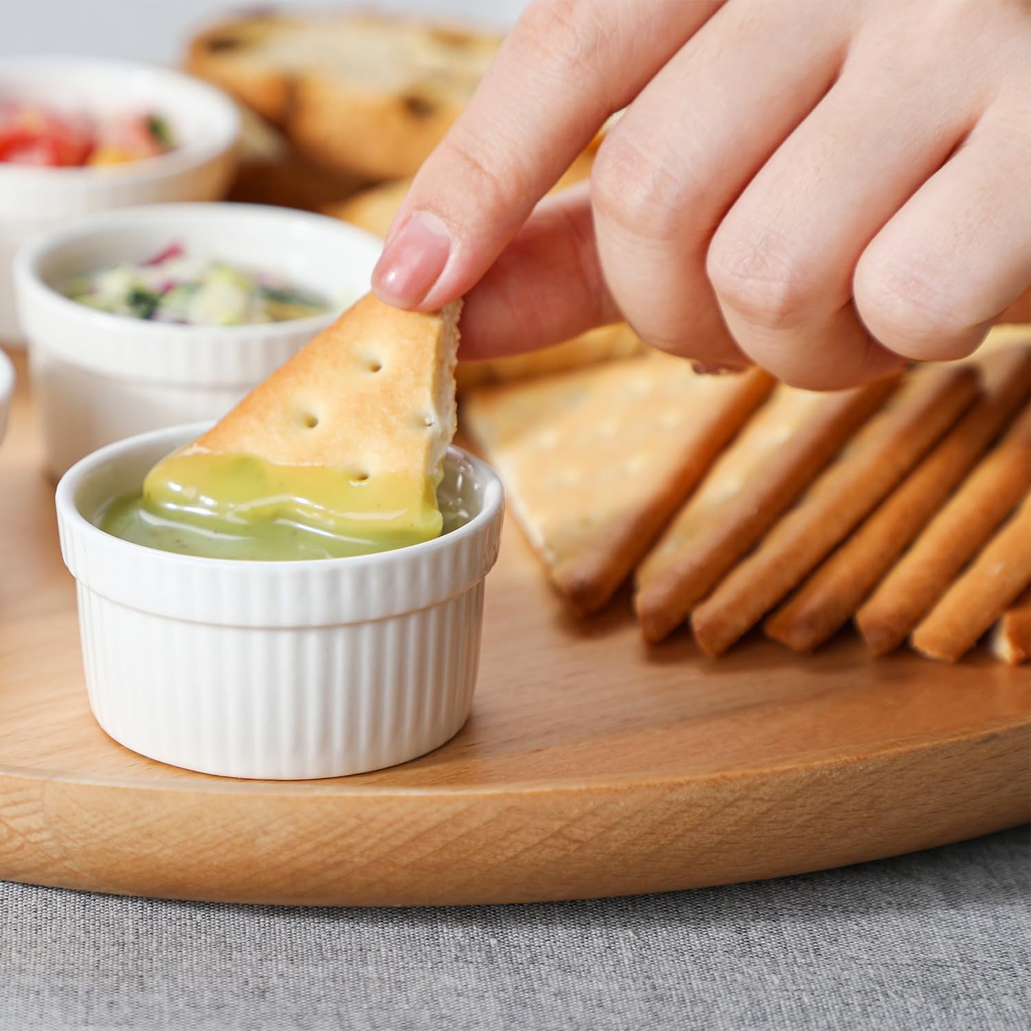 Thumbnail 5 de MALACASA 24 Mini Ramequins en céramique 55 ml pour four — Crème Brûlée et desserts en porcelaine ivoire