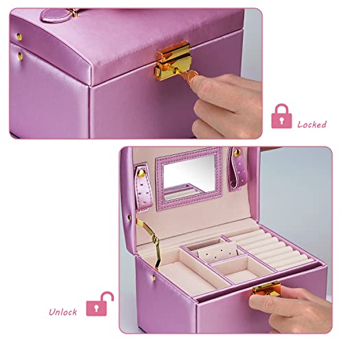 Thumbnail 6 de Podazz Caja Joyero de 3 Niveles con Espejo y Cerradura – Morado
