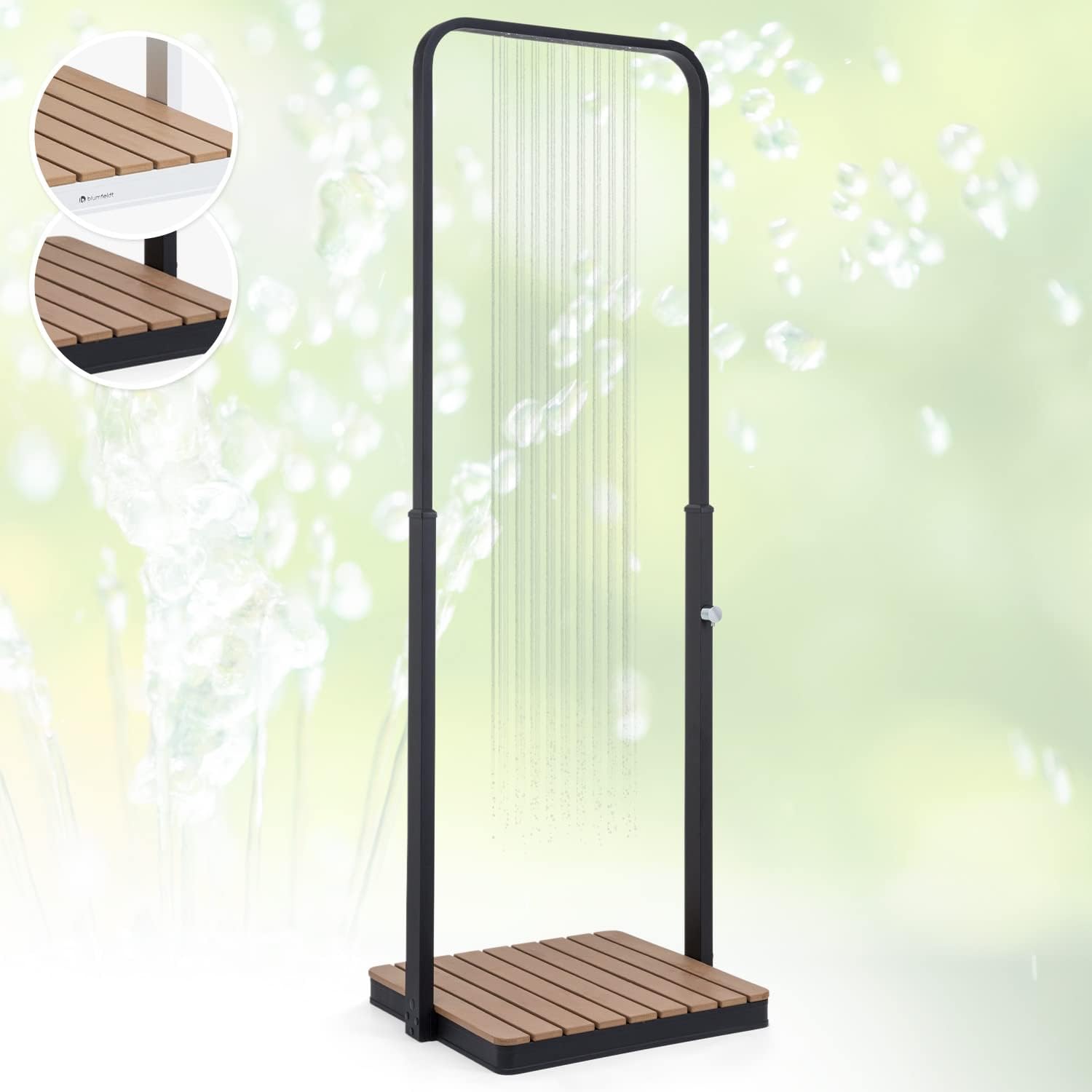 Detalle de Blumfeldt Portable Outdoor Shower Kit with Adjustable Head and Aluminium Base