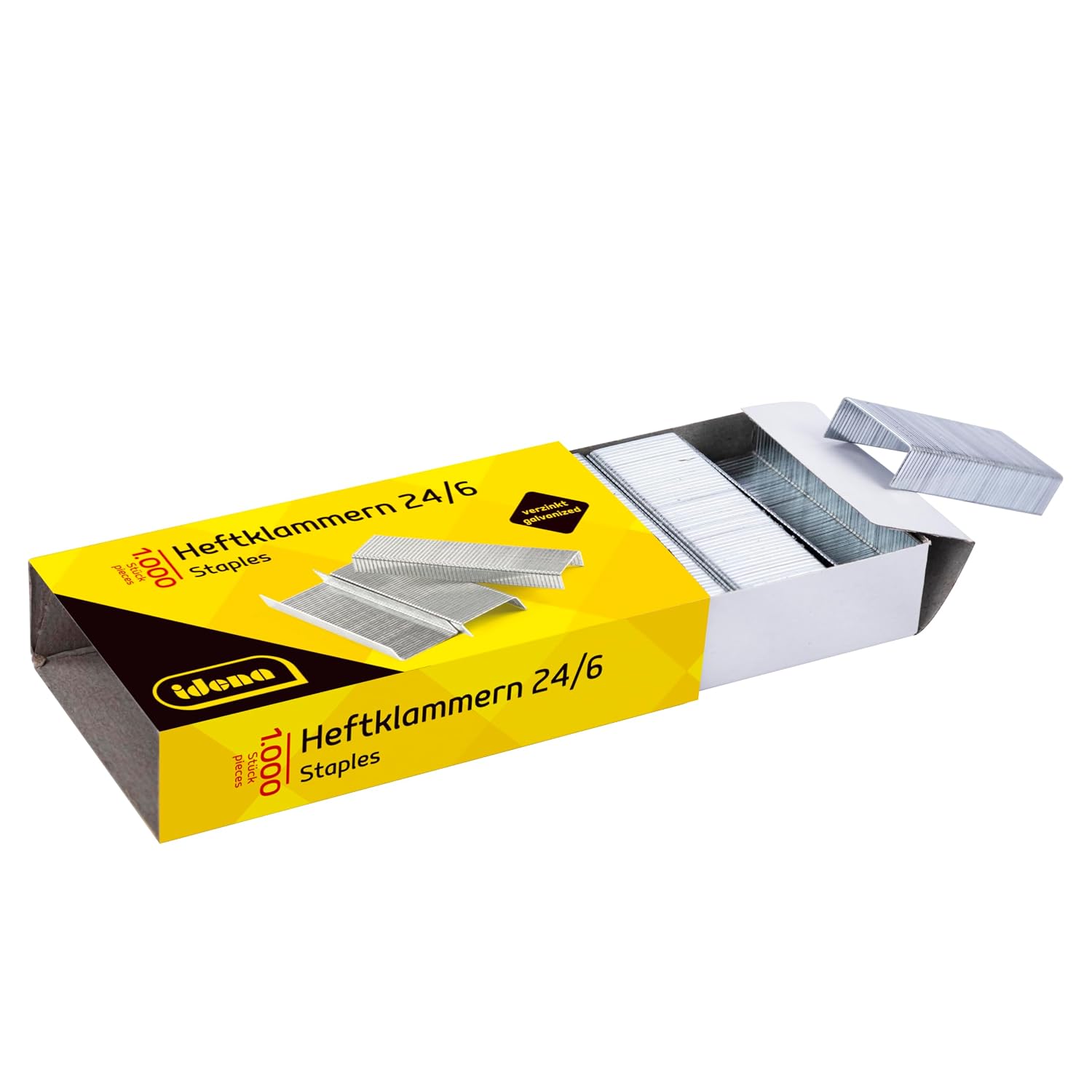 Detalle de Idena 12091 nietjes 24/6, verzinkt metaal, 2 x 1.000 stuks