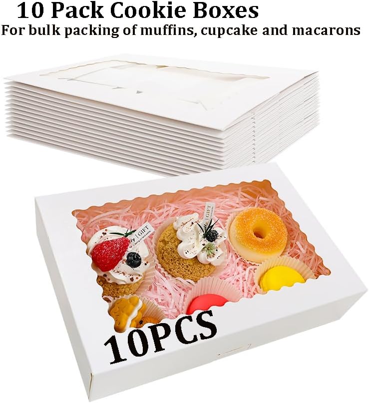 Detalle 2 de CUESVAP Bakery-10 koekjesdozen met venster, 10 stuks, 30,4 x 20,3 x 6,5 cm