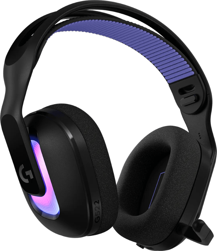 Detalle de Logitech G522 Lightspeed Kabelloses Gaming-Headset Schwarz – kabellos, RGB, Surround Sound