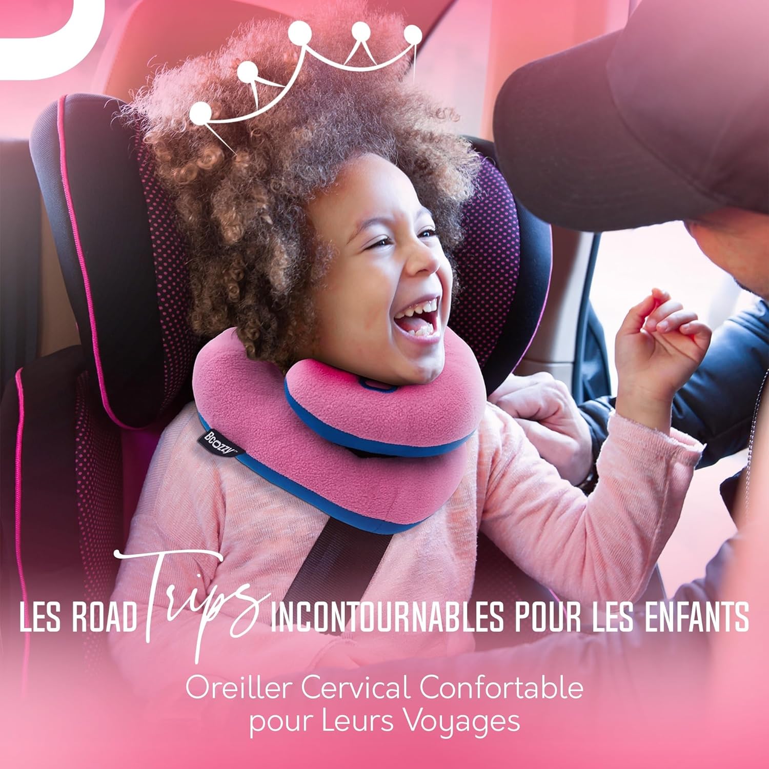 Detalle de BCOZZY Oreiller de Voyage avec Soutien du Menton pour Enfants 3–7 ans – Small, Blue Marine