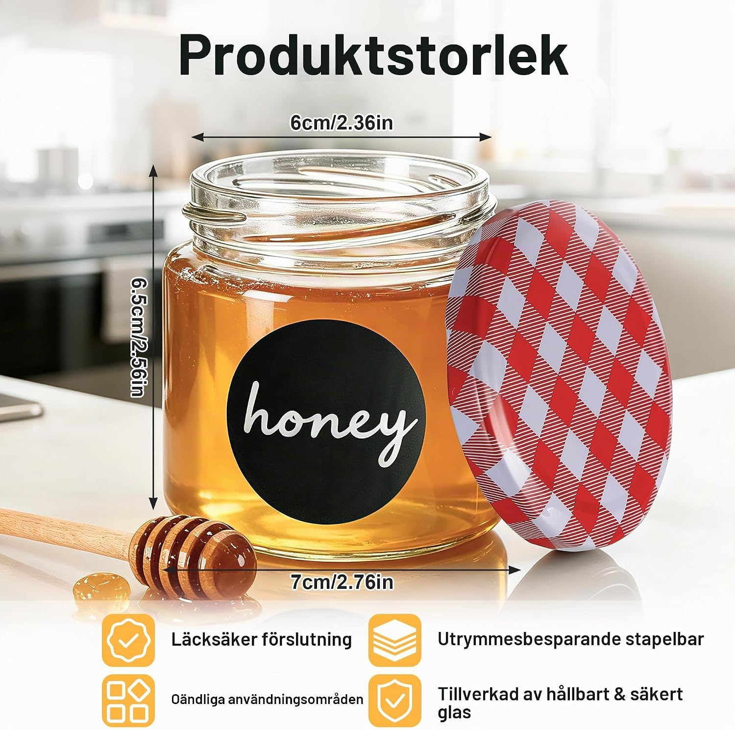 Detalle 2 de Hejo syltburkar, 12-pack à 150 ml med skruvlock i glas