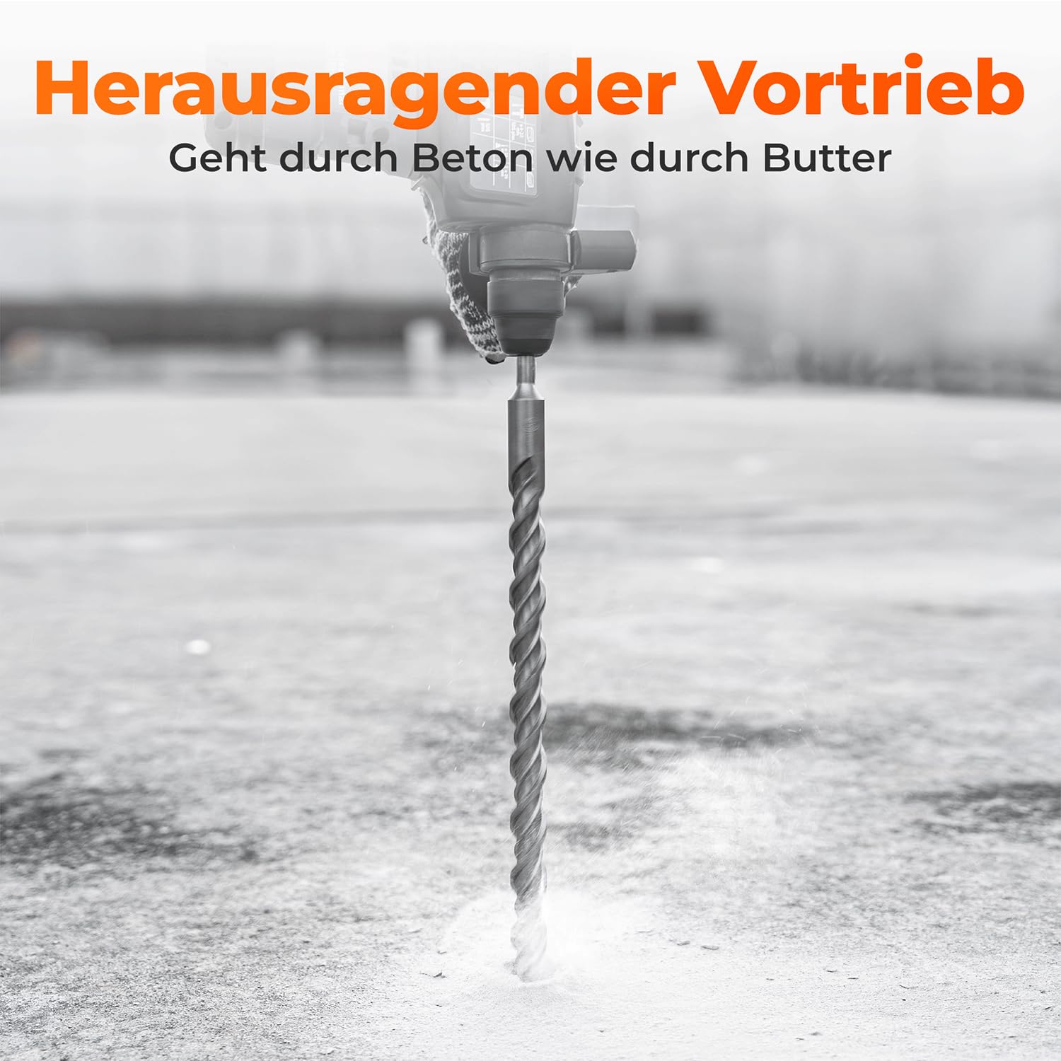 Detalle 2 de SDS-Plus-Bohrer BAUBECK 30 x 600 mm für Beton & Stein – SDS-Plus Schaft, 4 Schneiden, 40CR-Stahl