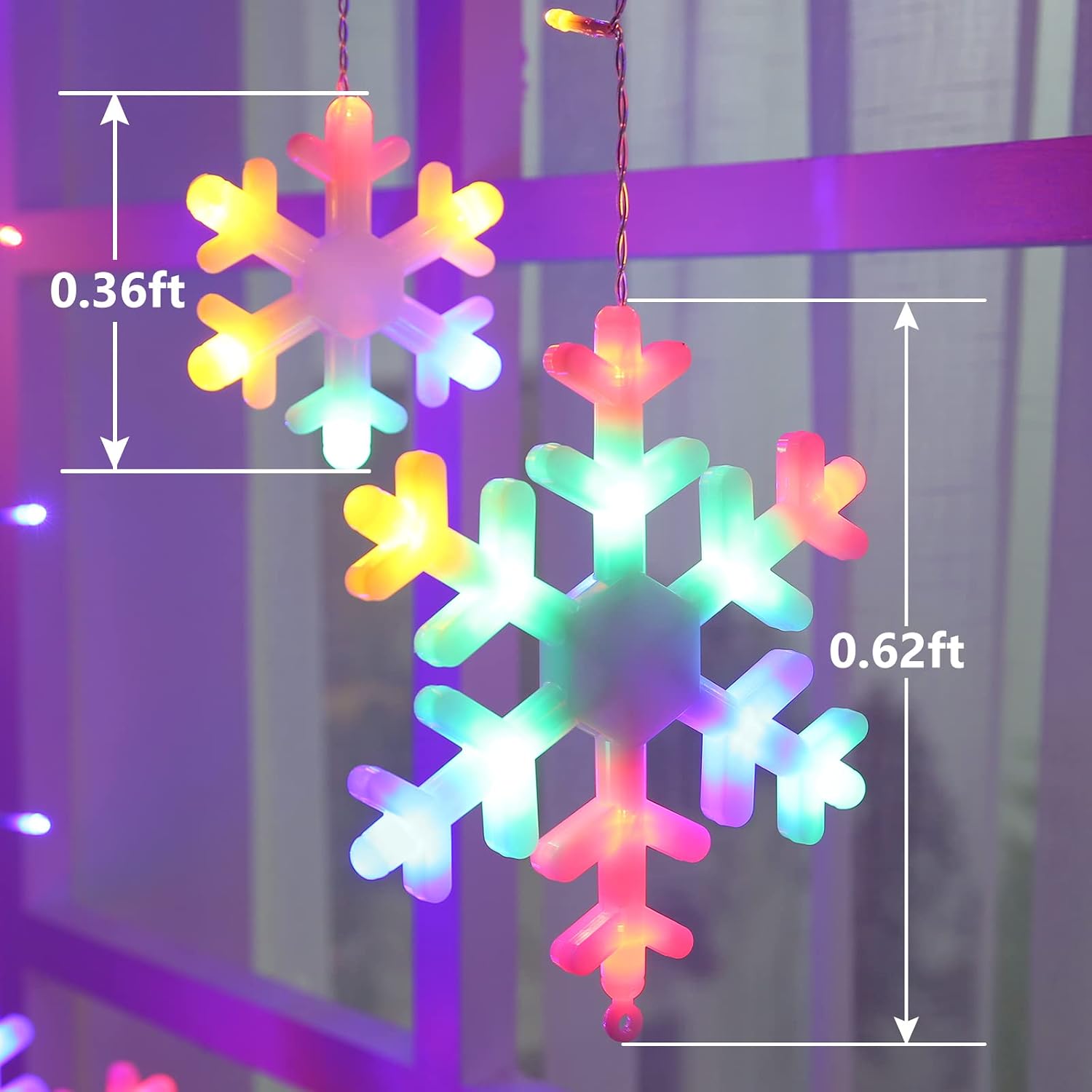 Thumbnail 3 de Snowflake Icicle Lights 264 LEDs