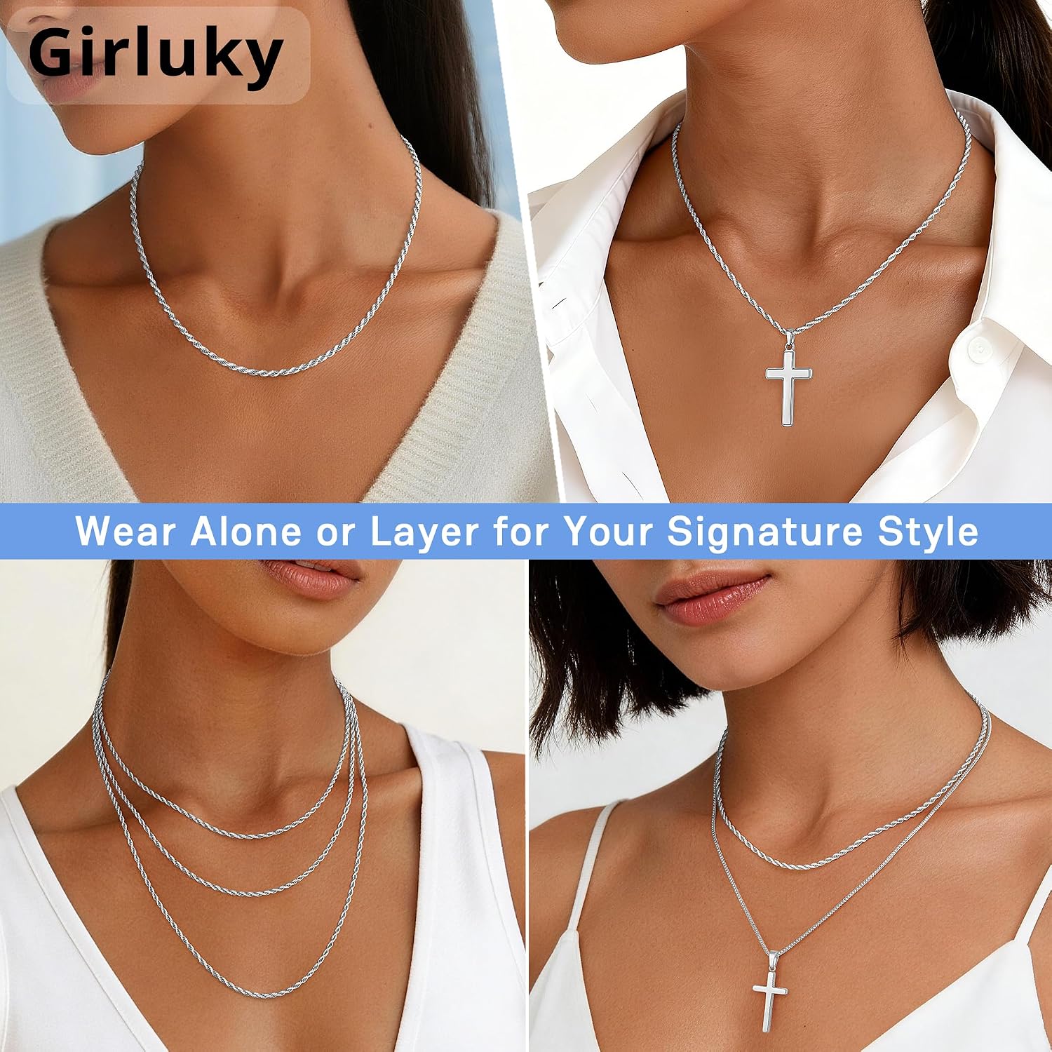 Detalle 2 de Girluky Rope Chain Necklace, 2mm