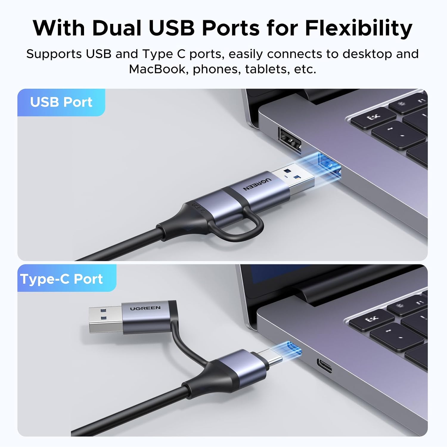 Detalle de UGREEN 15389 HDMI to USB-C Capture Card, 2K@30Hz and 1080p@60fps