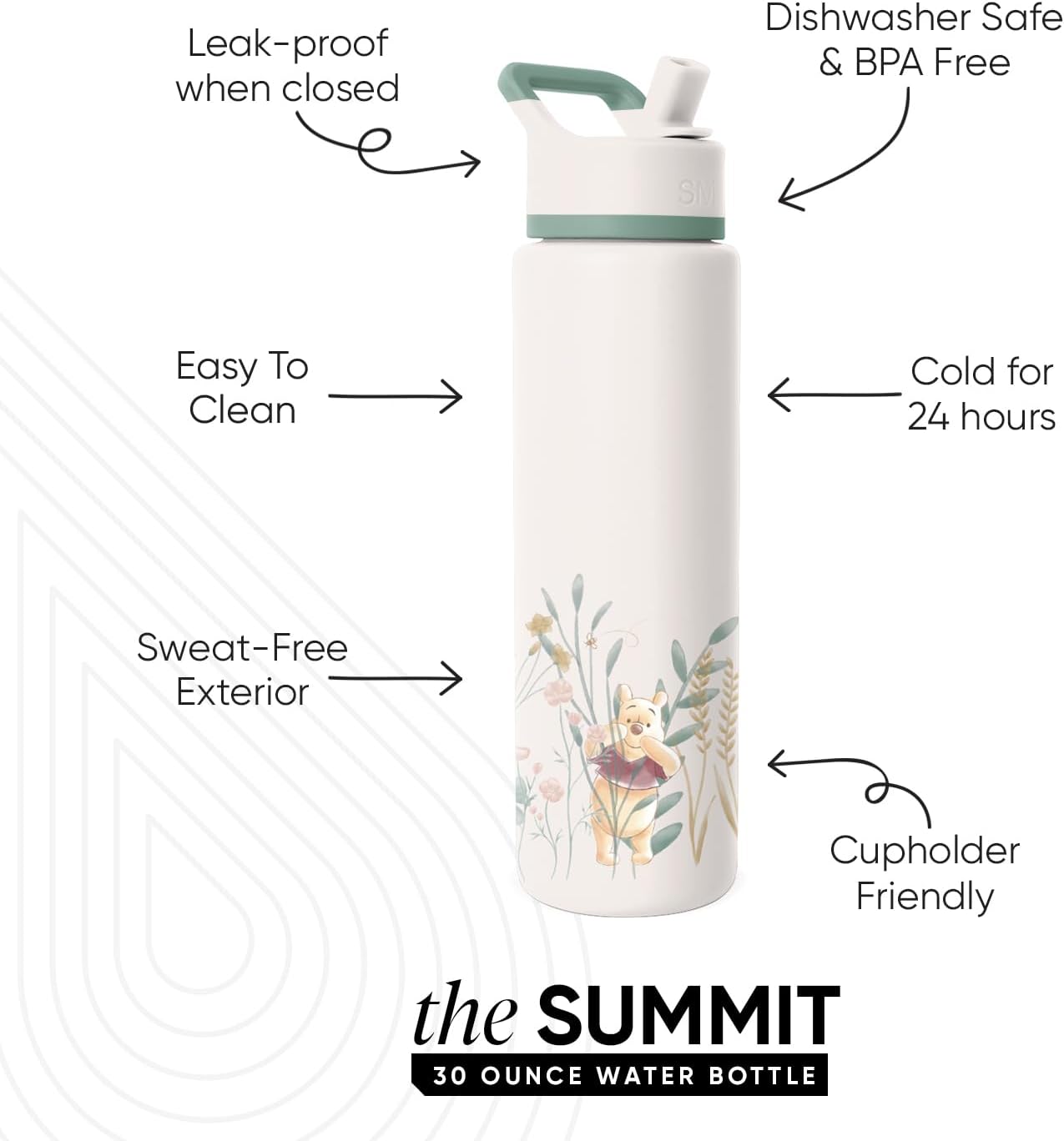 Thumbnail 1 de Simple Modern Summit 30oz Water Bottle with Straw Lid (Leak Proof) – Winnie the Pooh in the Wilderness