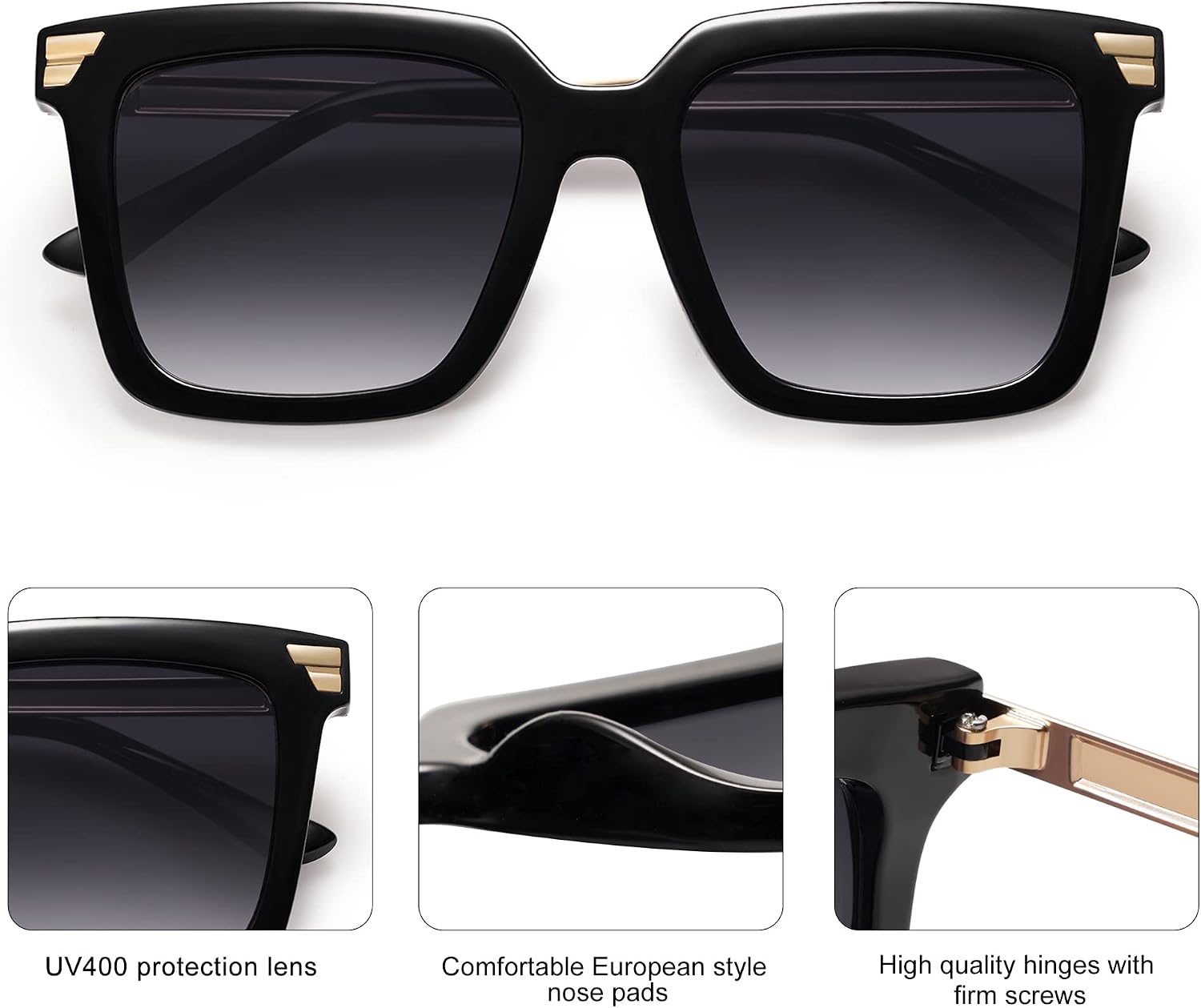 Detalle de SOJOS Oversized Square Sunglasses SJ2216A