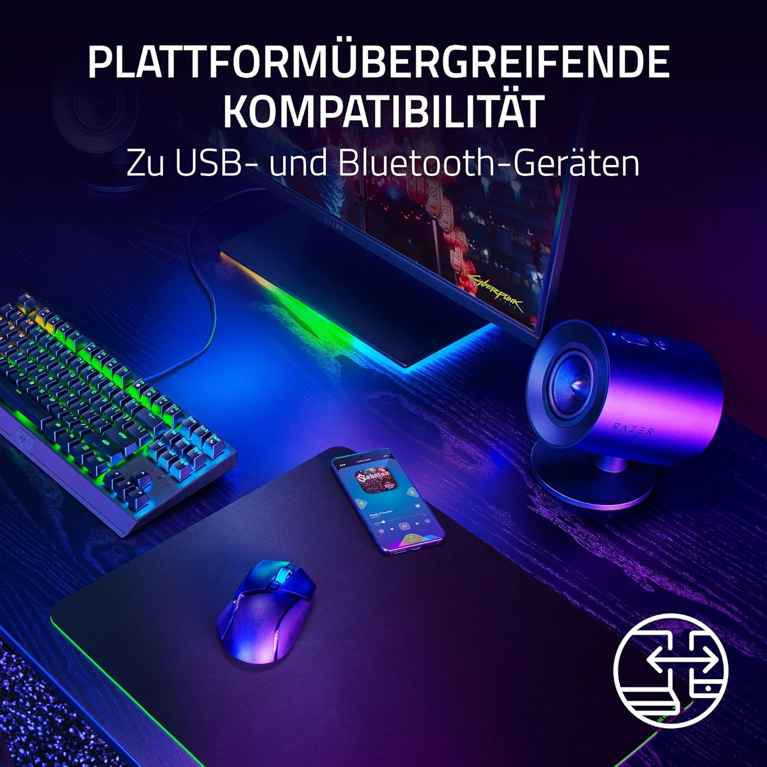 Thumbnail 6 de Razer Nommo V2 X Gaming-Lautsprecher (2.0) mit THX Spatial Audio und 3-Zoll-Full-Range-Treibern – Schwarz