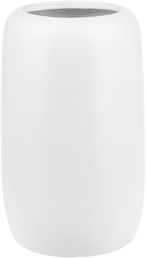 Detalle de Vase Blanc en céramique pour herbe de la pampa – Vase 20 cm (Ø 8,5 cm) pour fleurs séchées