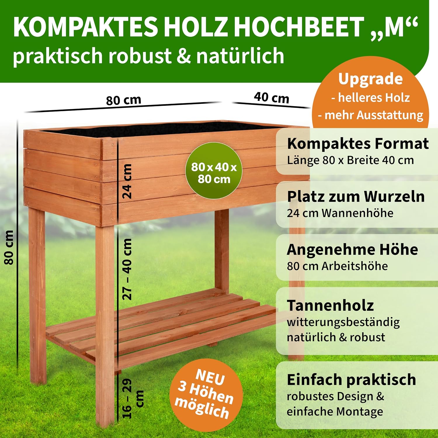 Detalle 2 de TTL GARDEN Hochbeet M 80x40x80cm