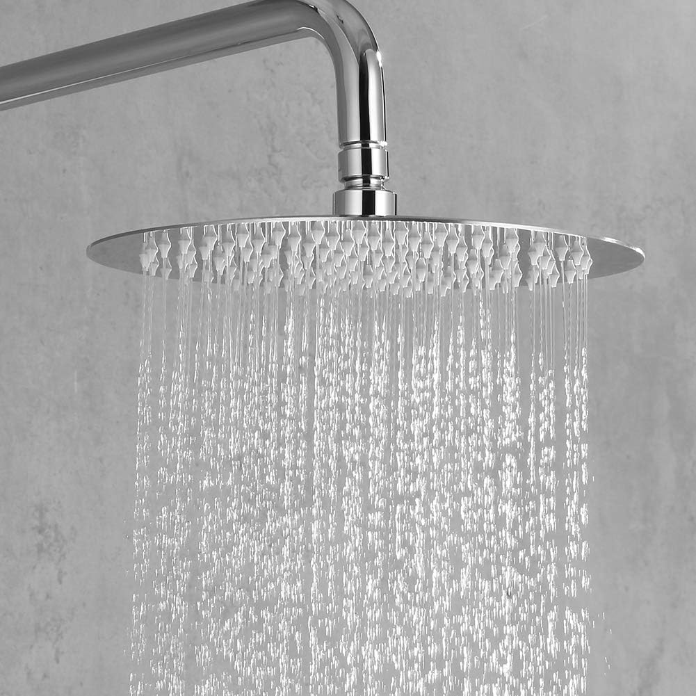 Detalle de Ibergrif M20299 Rain Shower Head — 12 Inch Round Fixed Showerhead in Chrome