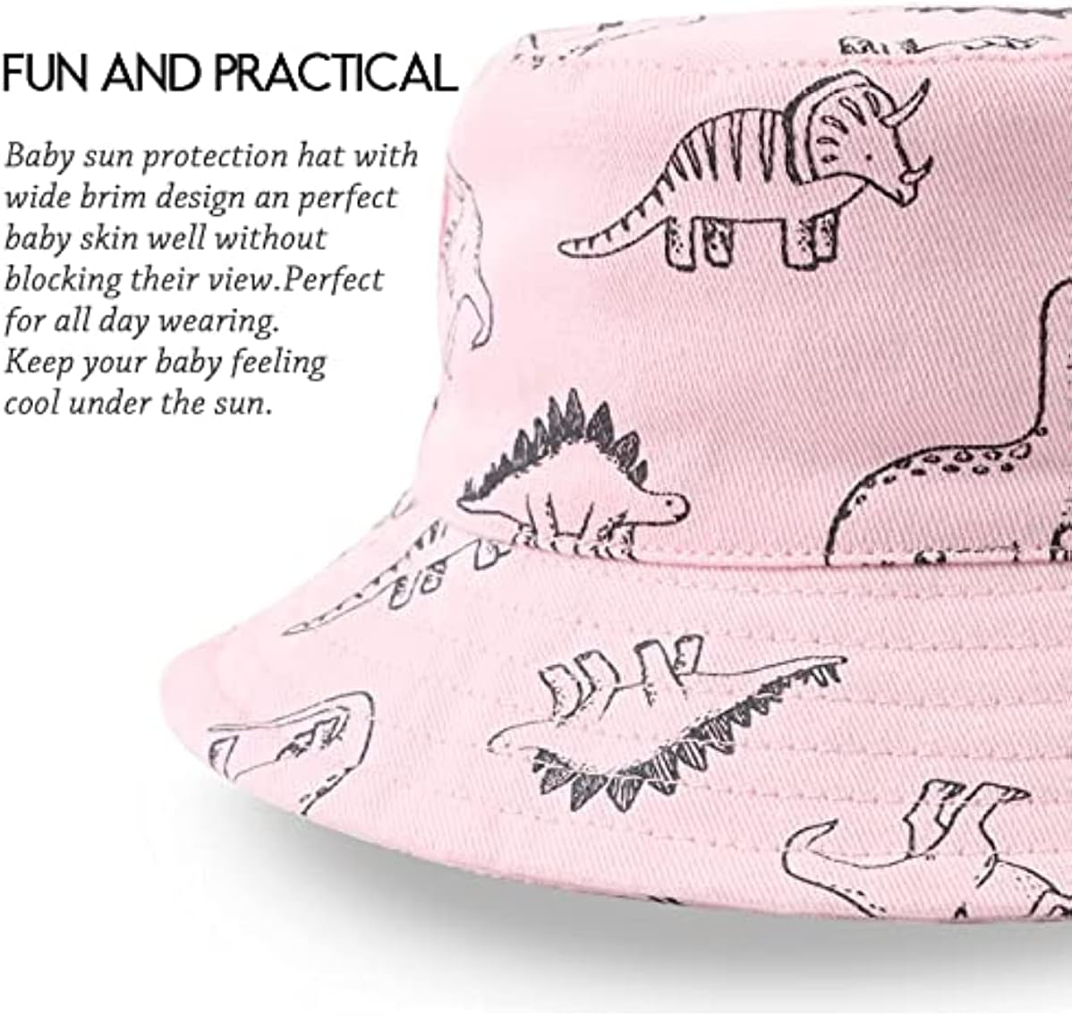 Thumbnail 3 de DRESHOW Baby Sun Hat: UPF50+ Toddler Sun Protection Bucket Hat with Chin Strap