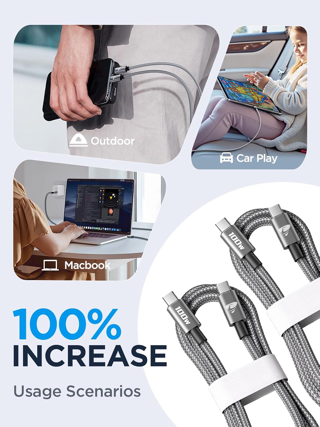 Thumbnail 6 de Aioneus USB-C to USB-C Cable, 6 ft