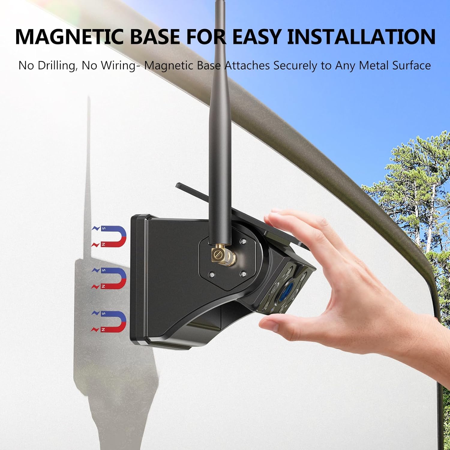 Thumbnail 1 de eRapta Solar Wireless Reversing Camera Kit with 7'' HD Touch Screen Monitor