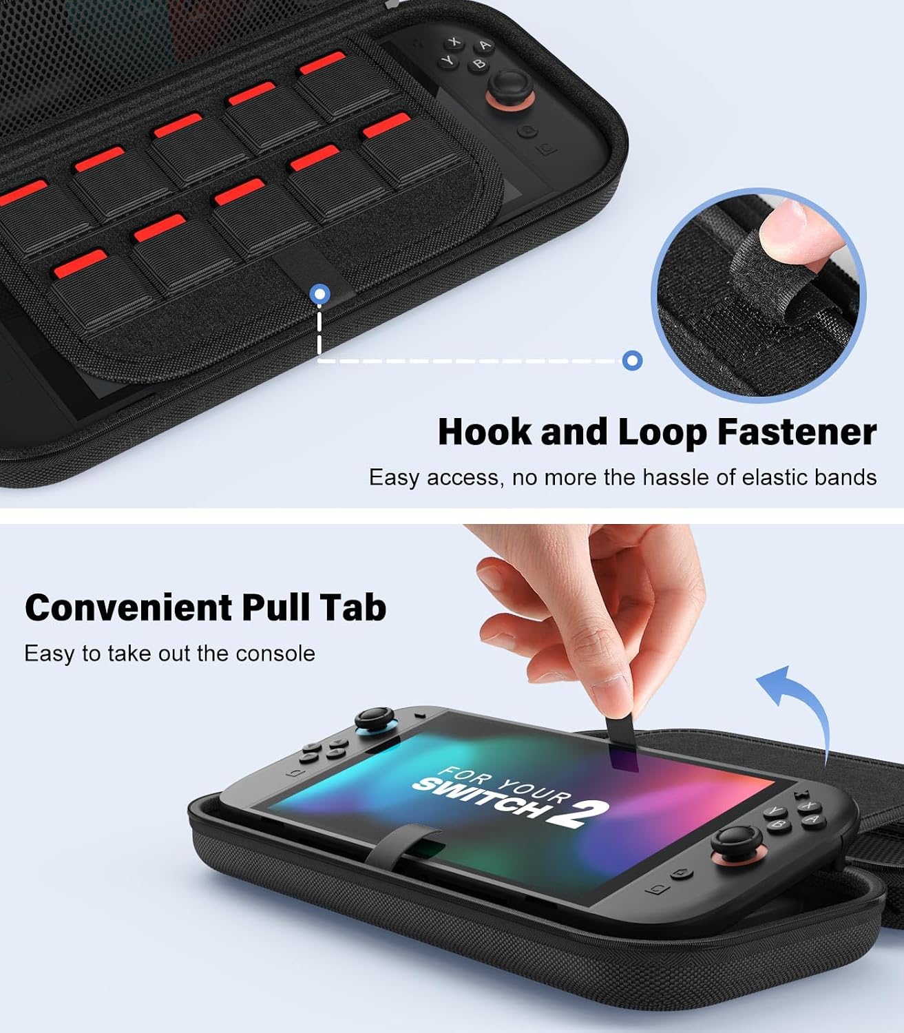 Thumbnail 3 de MoKo Carrying Case for Nintendo Switch 2, Holds 10 Cartridges