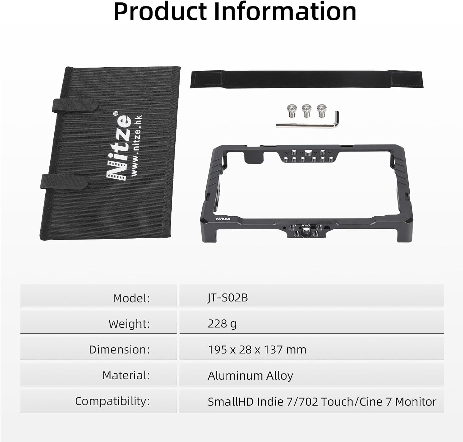 Detalle 2 de Nitze Käfig für SmallHD Indie 7/702 Touch