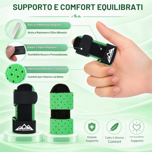 Detalle 2 de supregear tutori a stecca per dita, set da 2 con barra in alluminio