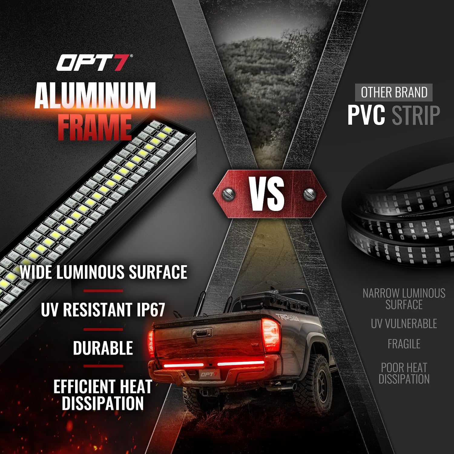 Thumbnail 5 de OPT7 Redline Parlux Triple Row LED Tailgate Bar for Tacoma
