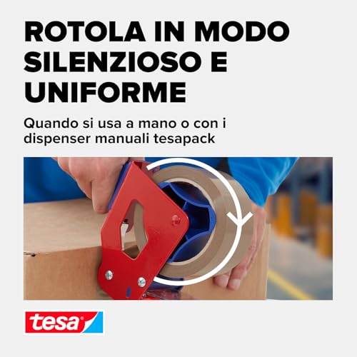 Detalle de Tesapack 64014 PP Nastro Adesivo Marrone – 66 m x 50 mm, confezione da 6 rotoli