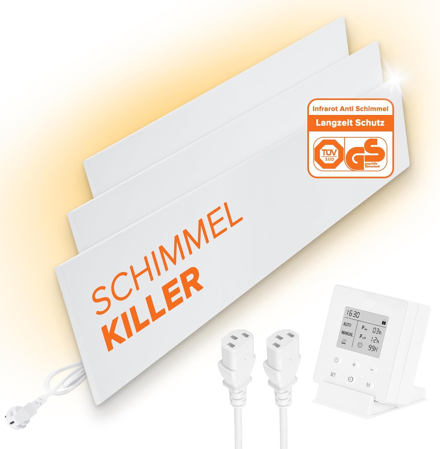 Xnature XN-IC60 3er-Set Infrarot Anti-Schimmel-Heizung mit Smart Timer – schimmelfreie Wände & Bad