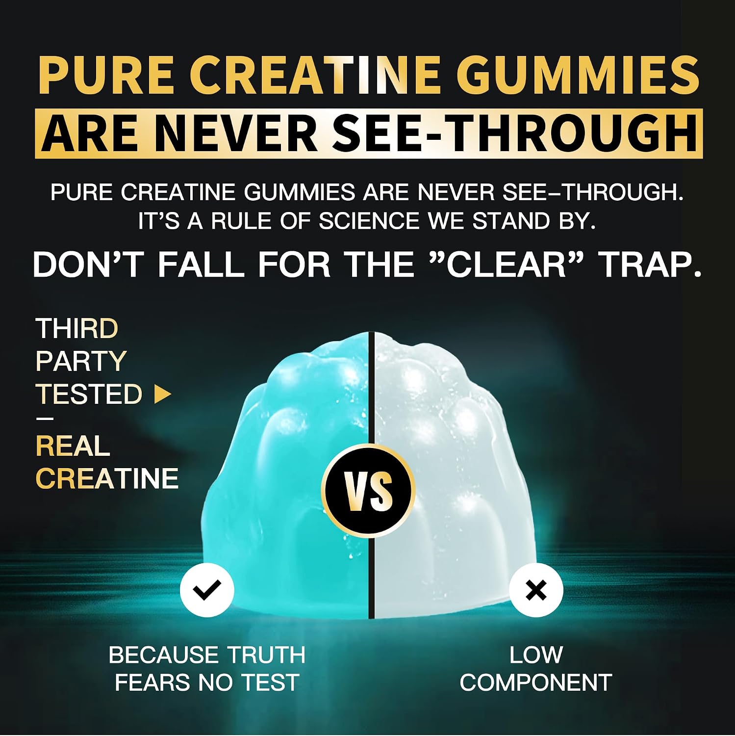 Detalle de Nutravita Creatine Monohydrate Gummies, Blueberry, Sugar-Free, Vegan, 120 Count
