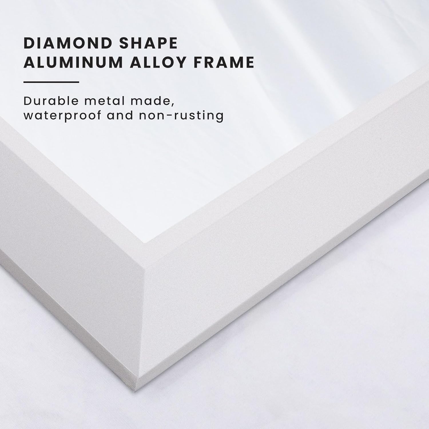 Detalle de Amorho 28x36 Inch White Thick Metal Framed Wall Mirror