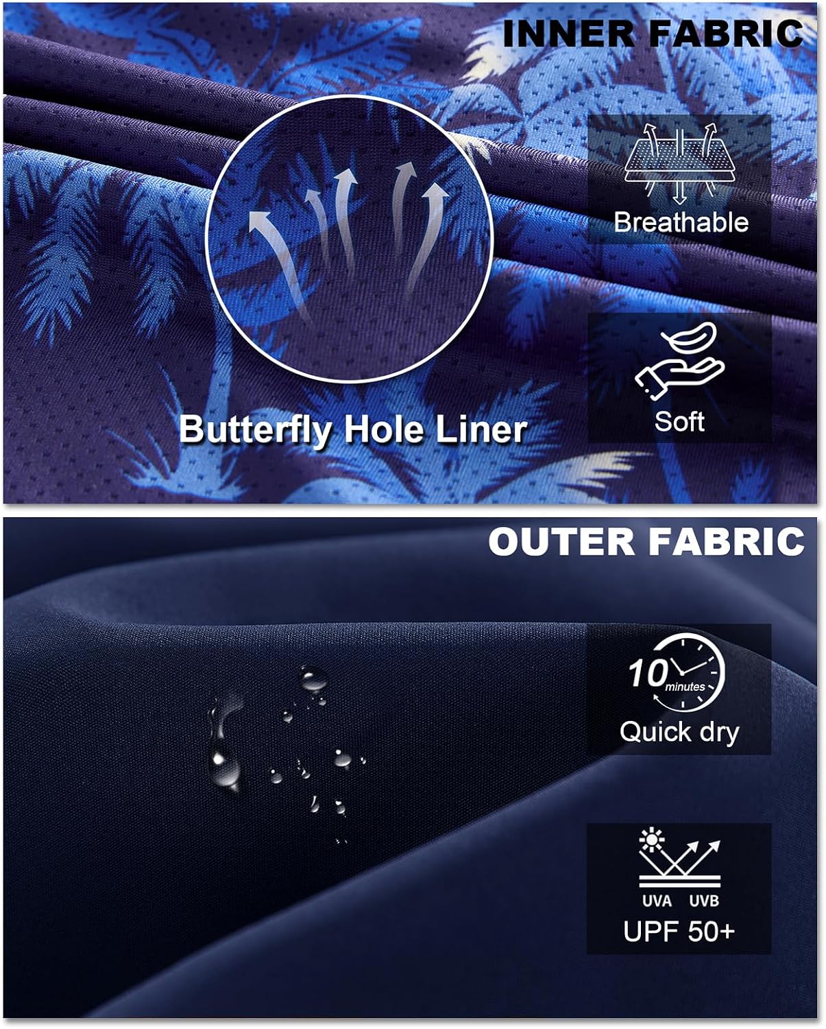 Thumbnail 3 de APTRO 2 in 1 Men's Swim Trunks 9" with Zipper Pockets — Built-in Liner & Quick-Dry Board Shorts