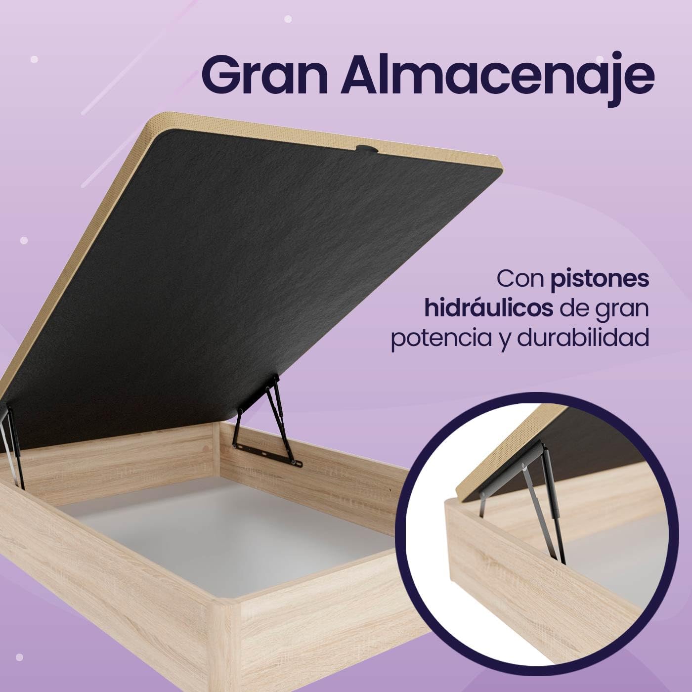 Detalle de mattfy Cambria Canapé Abatible de Madera 🛏️ 135x190