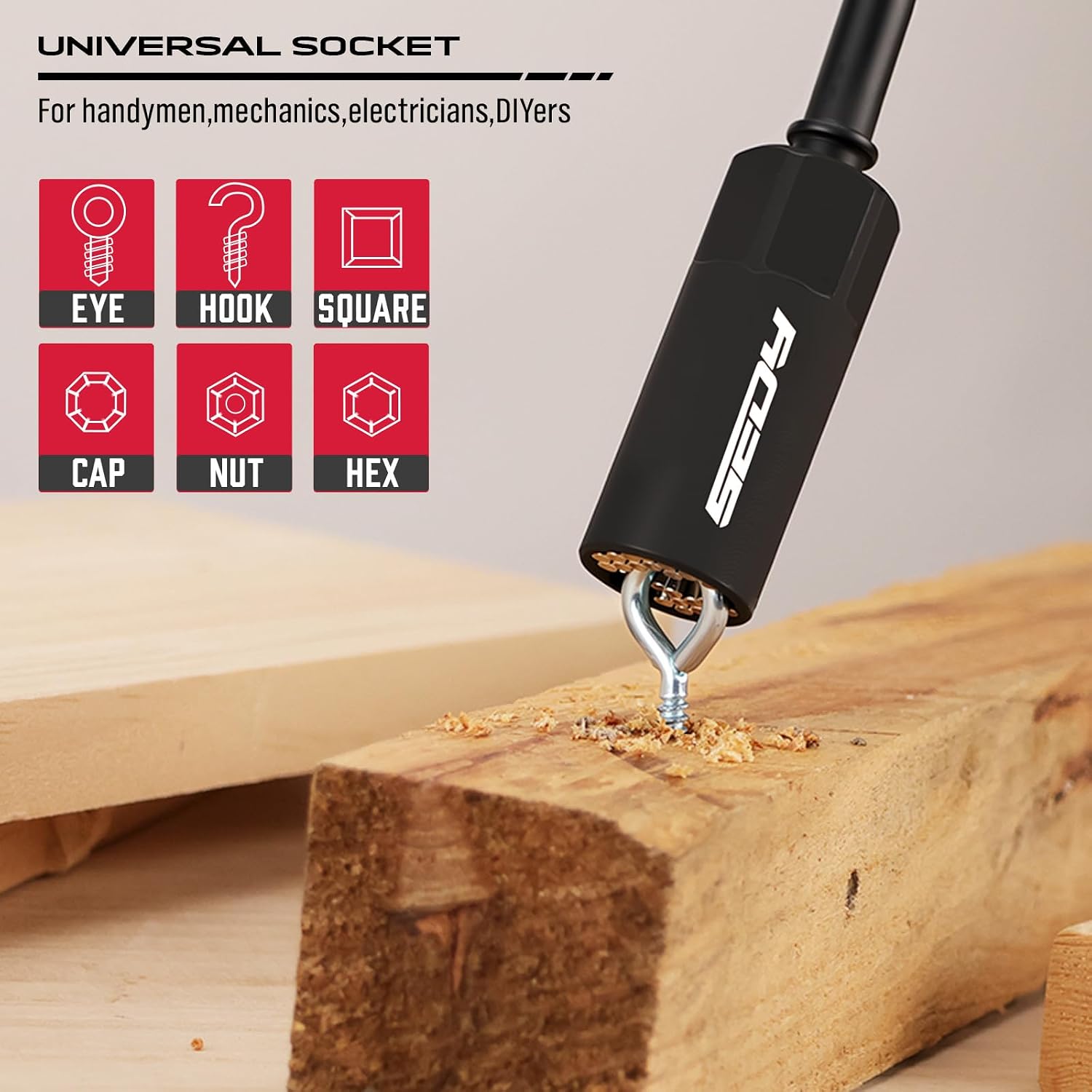 Detalle 2 de SEDY 84099 80-Piece Magnetic Impact Nut Driver Set, Metric & SAE
