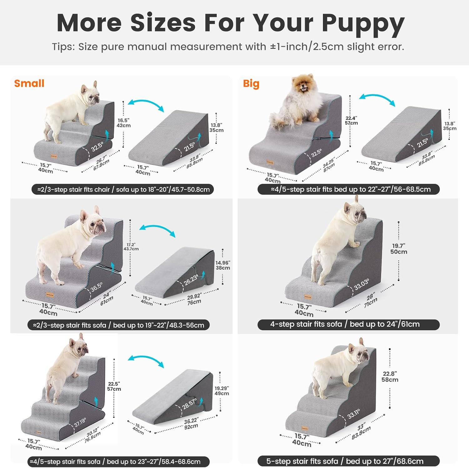 Detalle 1 de Gardner Pet 2-in-1 Dog Steps 3-step Grey
