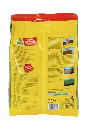 Thumbnail 8 de COMPO Turbo-Nachsaat Premium Rasensamen schnellkeimend – 2,6 kg für 130 m²