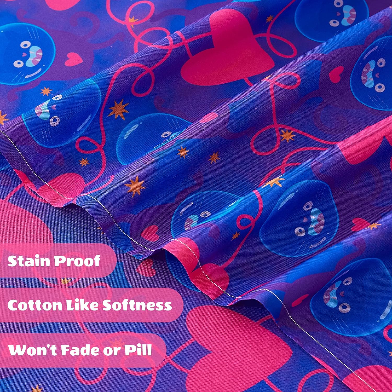 Detalle de Viviland VLKDSHT-PCL-F Full Sheet Set, Purple Heart Cat Microfiber