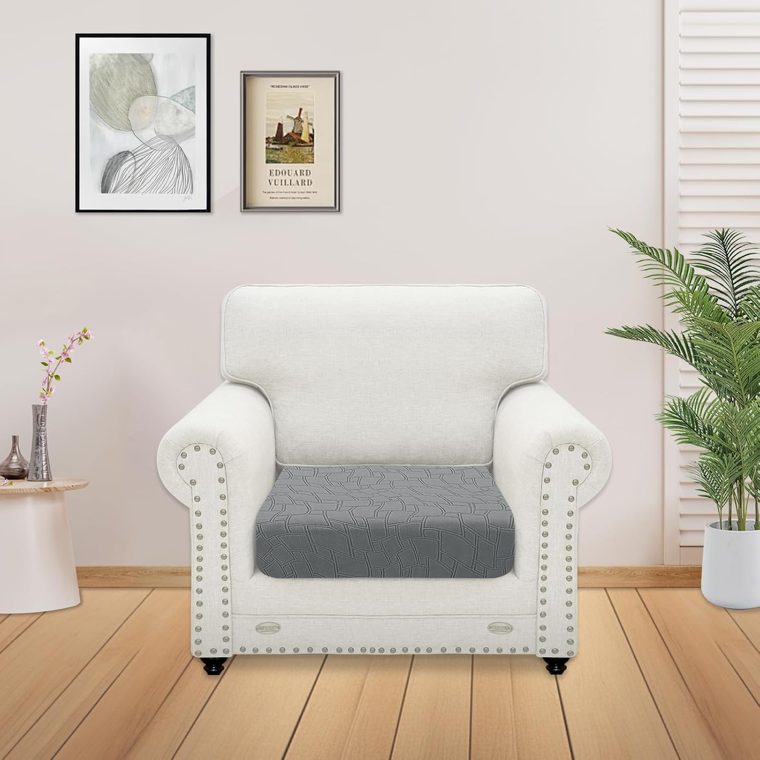 Detalle de Ystyle Housse Assise Canapé 1 place gris clair 🛋