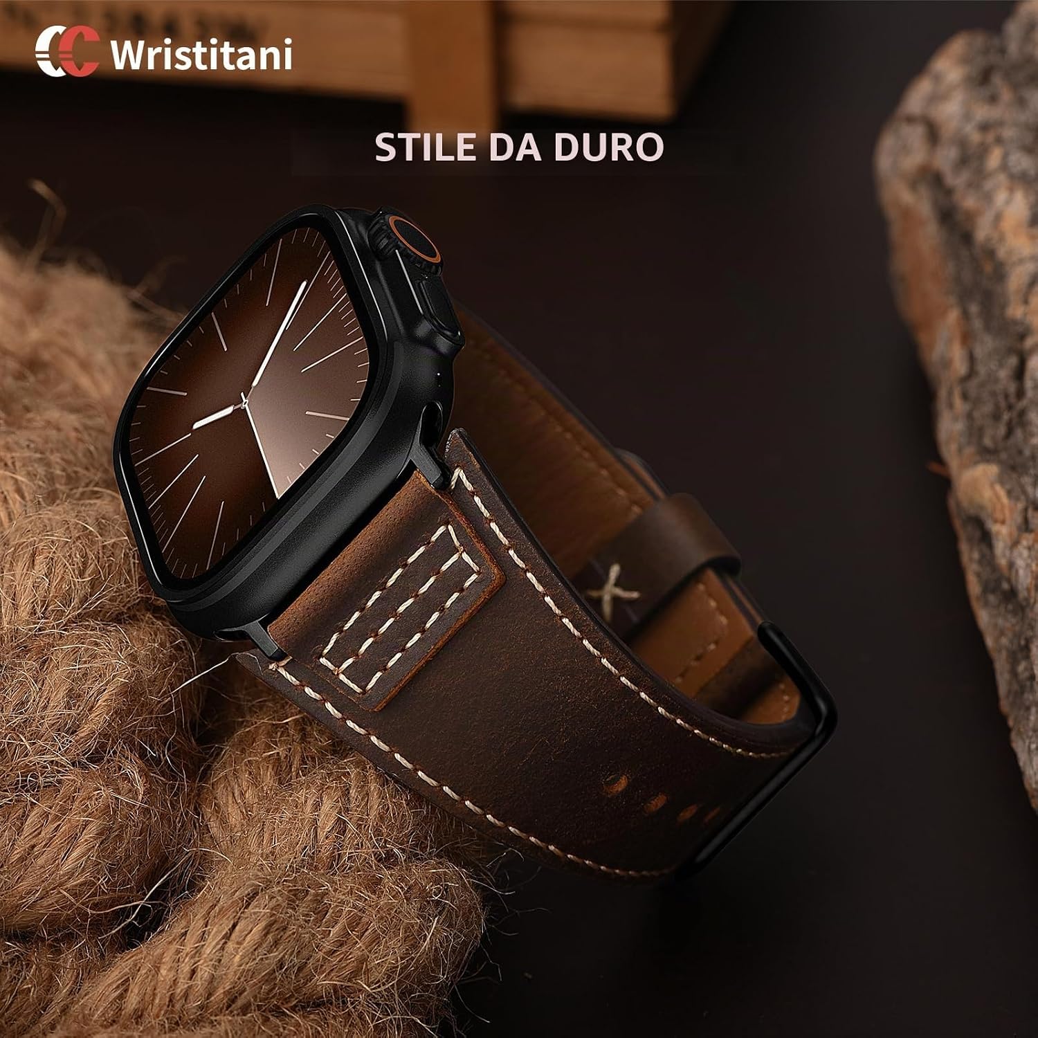 Thumbnail 1 de Wristitani Cinturino in pelle vintage per Apple Watch da 41/42/44/45/49 mm (Uomo e Donna)