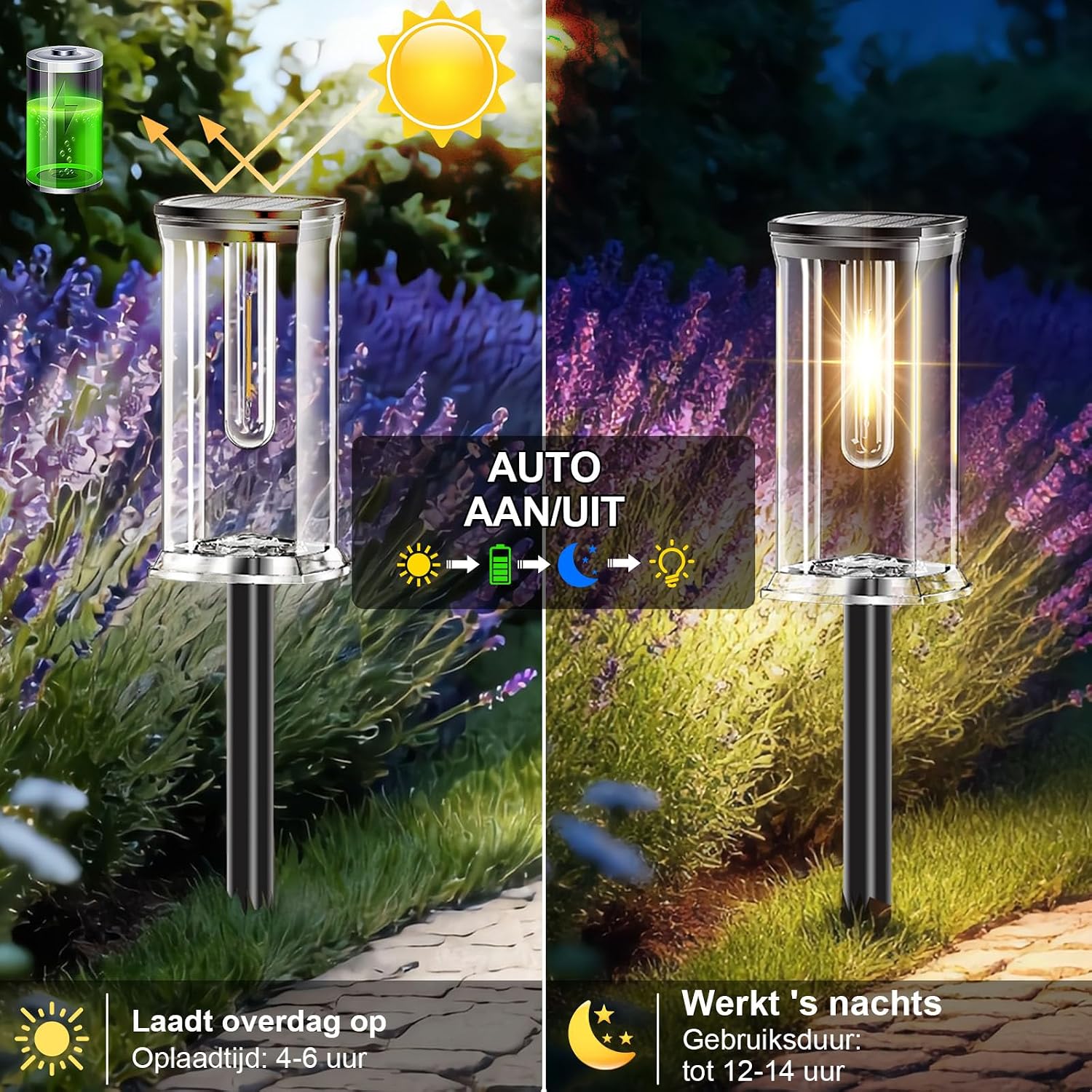 Detalle de SOLARBABY 12 Pezzi Luci Solari da Giardino Esterno LED Bianco Caldo IP65