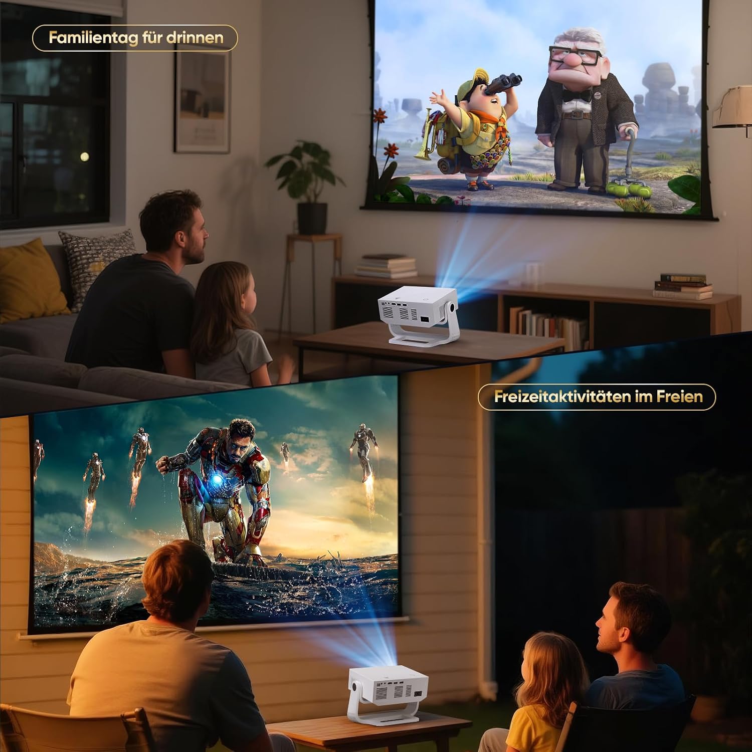 Thumbnail 6 de Wielio Smart Beamer – kompakter Heimkino-Beamer mit integrierter App, 4K-Unterstützung und flexiblem Ständer