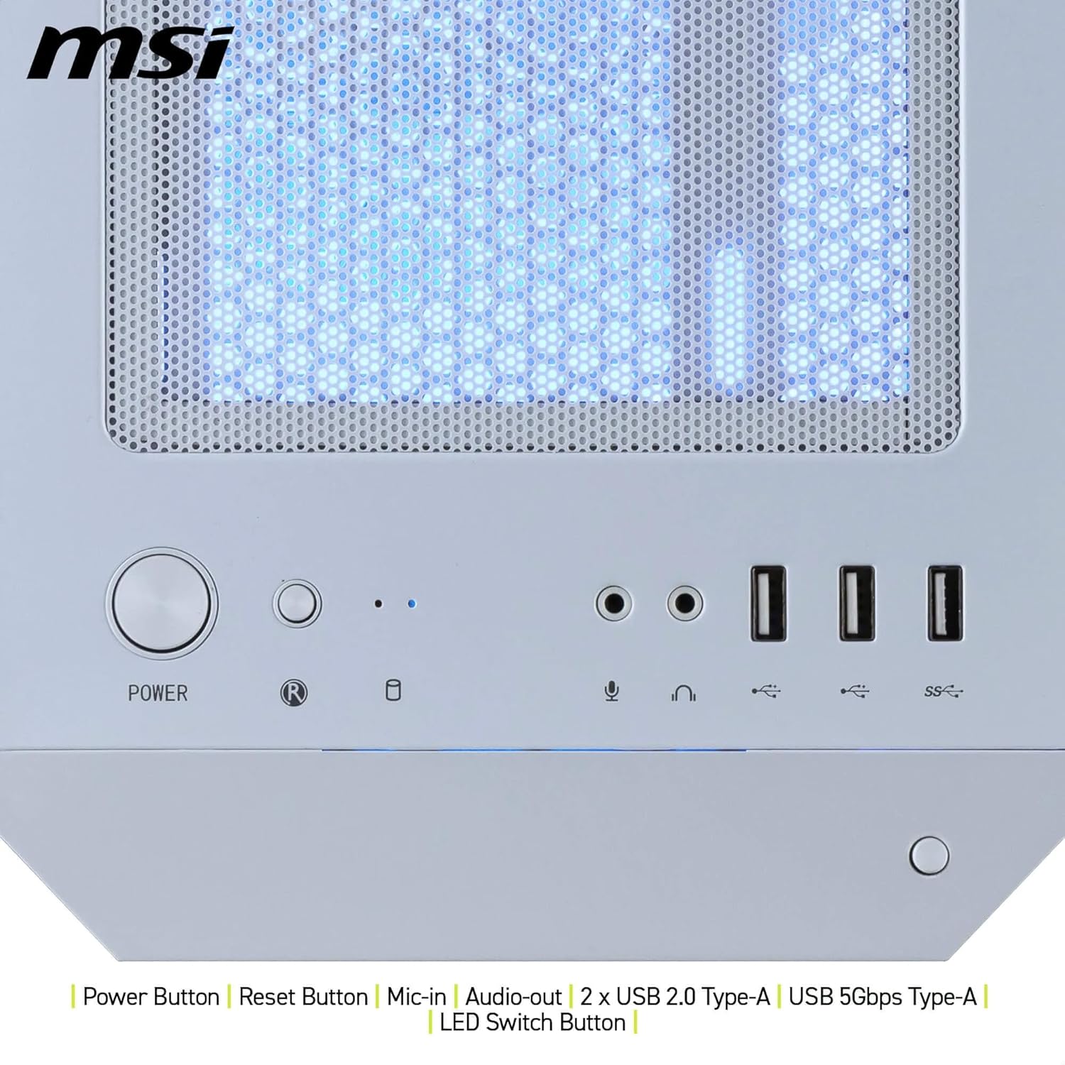 Thumbnail 6 de MSI MAG FORGE M100R White micro-ATX PC Case with tempered glass and ARGB fans