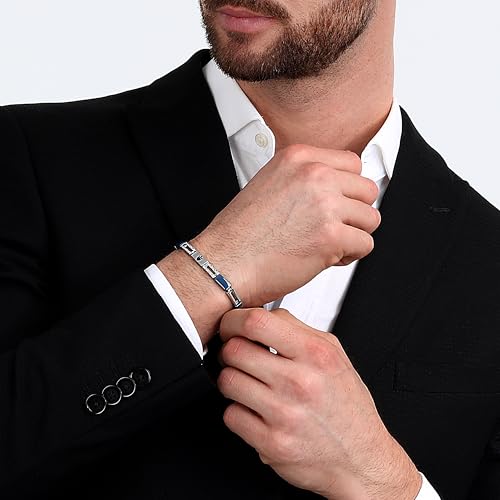 Thumbnail 4 de Maserati Bracelet Jewels Homme en Acier IP bleu — Pierres précieuses et céramique (24 cm)